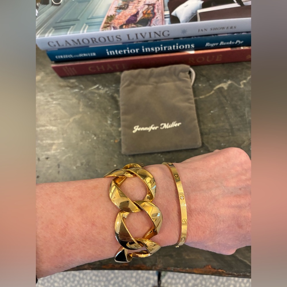 Jennifer Miller Large Good Link Bracelet 18K Plated New
